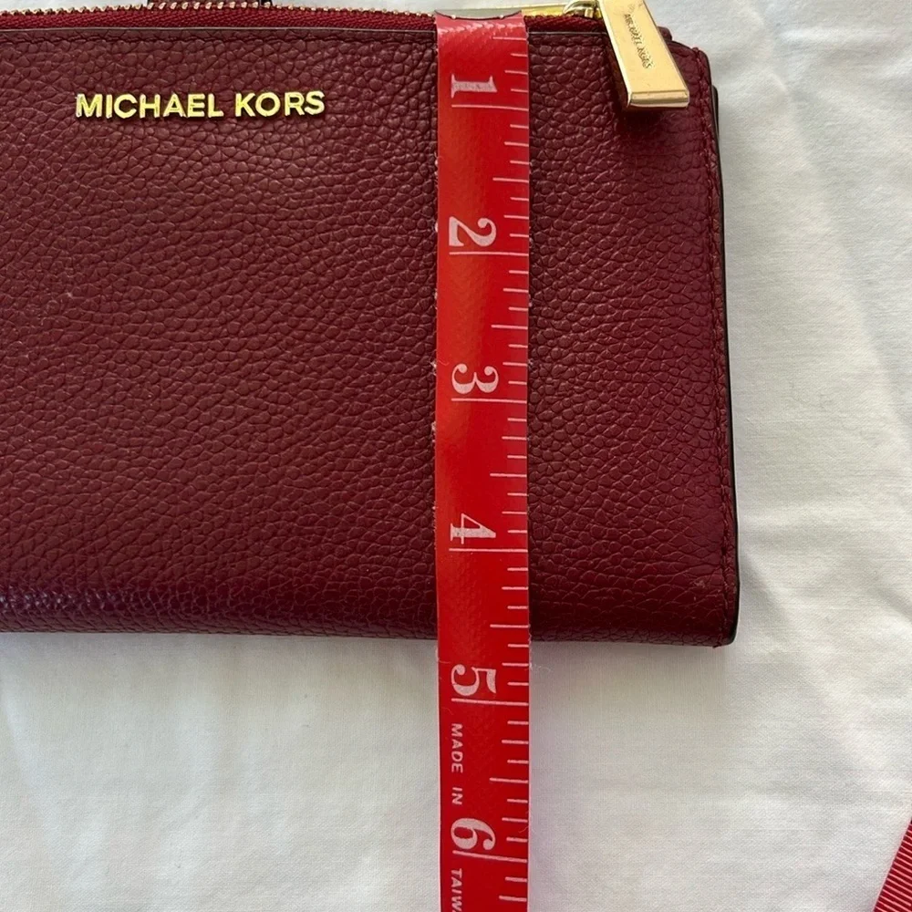 Michael Kors Dark Red Wallet with Gold Details